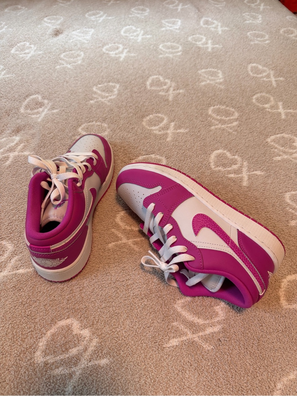 Nike  Pink and White High-Top Sneakers